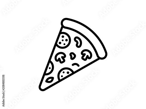 Pizza Slice Outline Icon Transparent Background