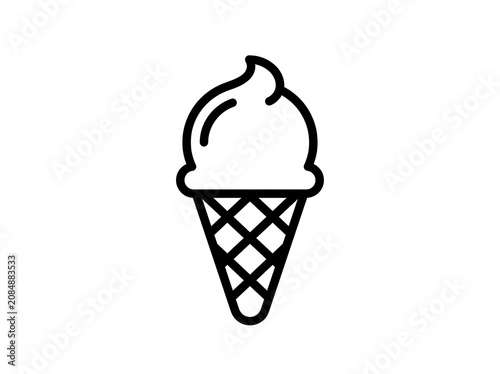 Ice Cream Cone Outline Icon Transparent Background