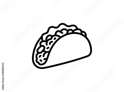 Taco Outline Icon Transparent Background