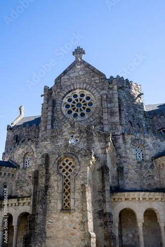 Vera Cruz Temple Historic Granite Stone Church in O Carballino Galicia Spain