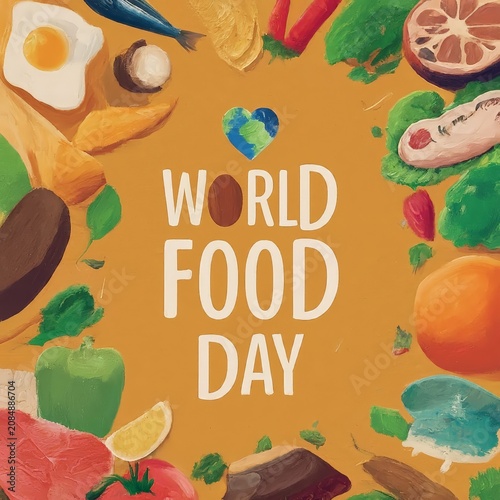 world food day vector template design illustration