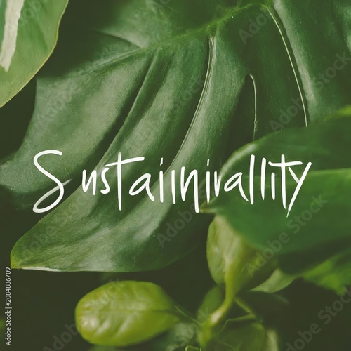 green leaves and text