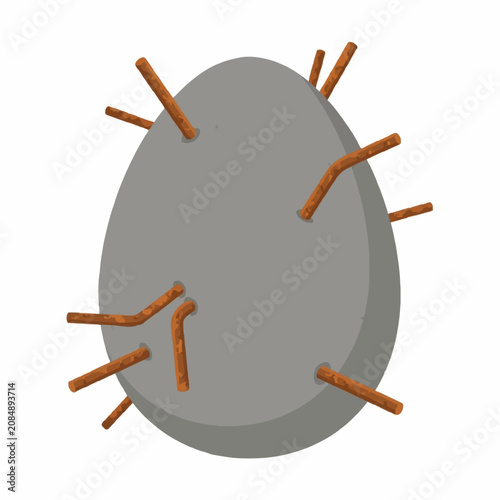 Virus Particle Illustration with Protruding Spike Proteins on