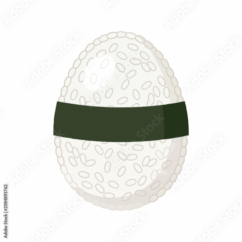 Easter egg with green ribbon, white and beige textured