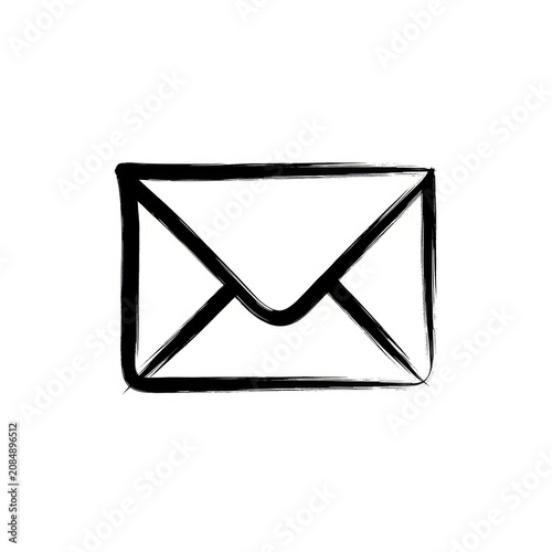 Simple black envelope icon sketch.