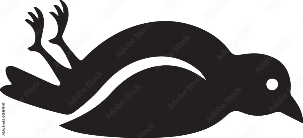Fototapeta premium Dead bird icon isolated on white background. Bird symbol modern. solid icon vector