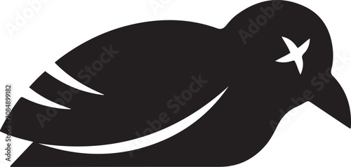 Canvastavla Dead bird icon isolated on white background