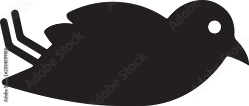 Tableau sur toile Dead bird icon isolated on white background