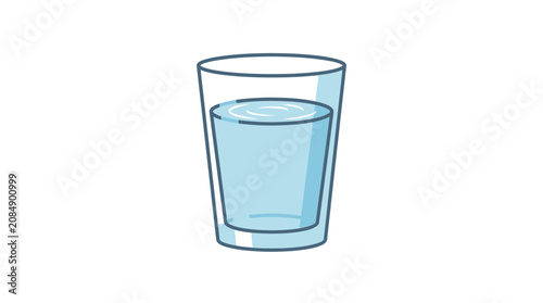 Принти на полотні Simple illustration of a glass of water on a white background