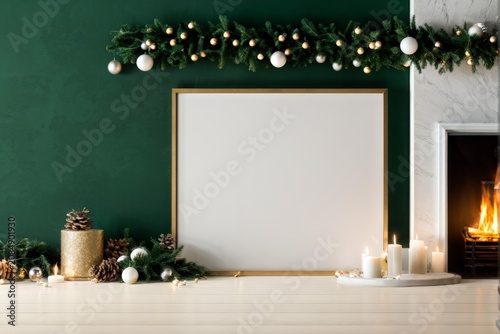 Peace and Joy in Harmony: A Clean Room Decorated for Christmas with Candles and Brightly Lit Floor