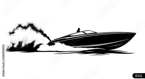 Fotografie Speedboat on the water surface.