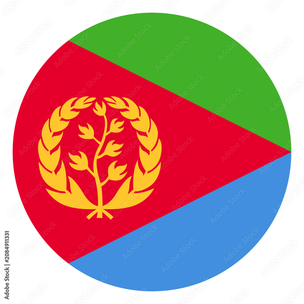Fototapeta premium Circle Eritrea Flag African Country