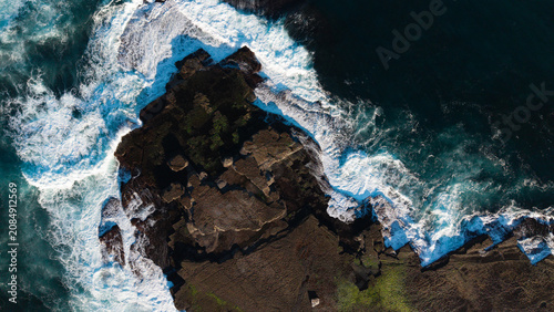 Aerial View of Newport Rocky Coastline with White Wash Waves, Sydney Northern Beaches