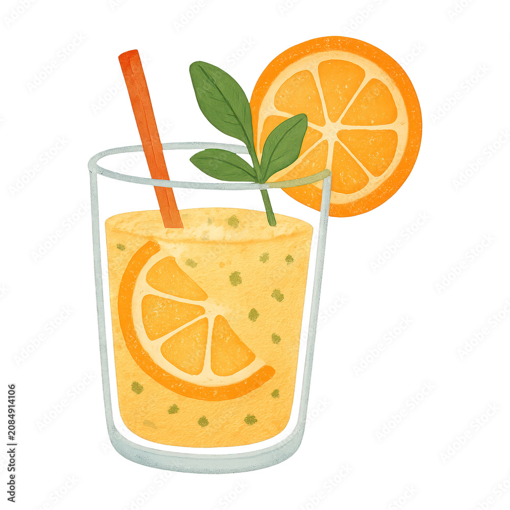 Naklejka premium PNG Refreshing citrus drink illustration.