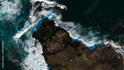 Aerial View of Newport Rocky Coastline with White Wash Waves, Sydney Northern Beaches