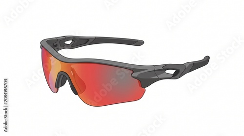 Sleek, modern athletic sunglasses with mirrored red lenses, designed for active lifestyles and eye protection