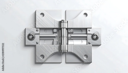 Industrial stainless steel valve assembly closeup.