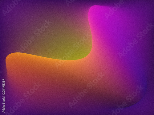 Abstract Grainy Gradient Texture with Fluid Neon Shapes Stock Photo