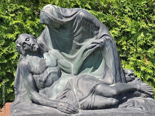 Konstfotografi Jesusstatue, Pieta, Maria mit Jesus