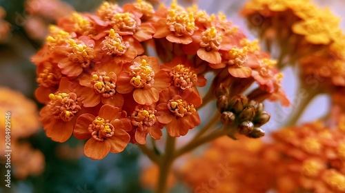 Vibrant Orange Yarrow Flowers Close-Up Image for Creative Projects