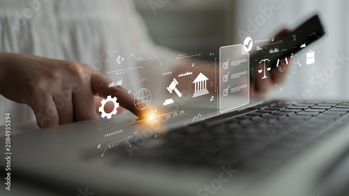 Tableau sur toile The process of ensuring regulatory compliance and finalizing business legal agreements