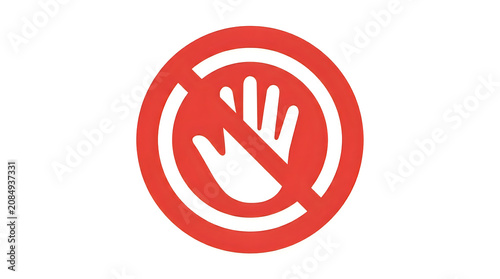 Red prohibition hand gesture icon