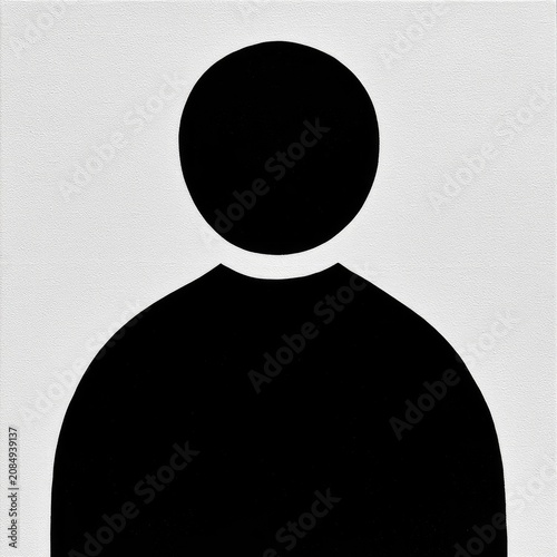 A simple silhouette of a person's head and shoulders against a plain background