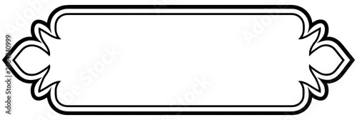 Ornate horizontal blank banner with decorative flourishes on either end
