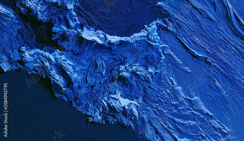 Textured dark blue acrylic paint smears
