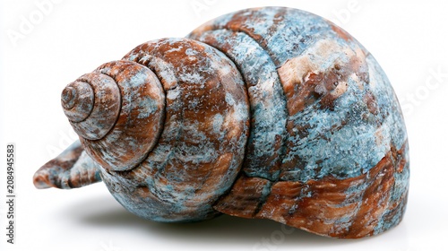 Empty Shell of Dog Whelk Snail Nucella lapillus Isolated on White Background