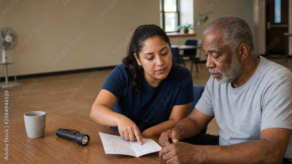 Obraz premium Resilience Hub Adult Older Latine Black Facilitator Female Male
