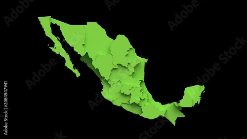 Mexico Relief Map 3D Illustration for Geography, Education and Politics