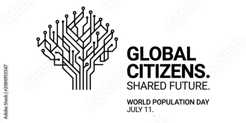 Konstfotografi Global citizens shared future world population day concept
