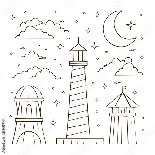 Lighthouse Coastal Vector Illustration
