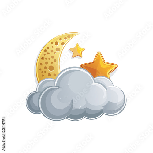 Moon And Cloud Night Icon
