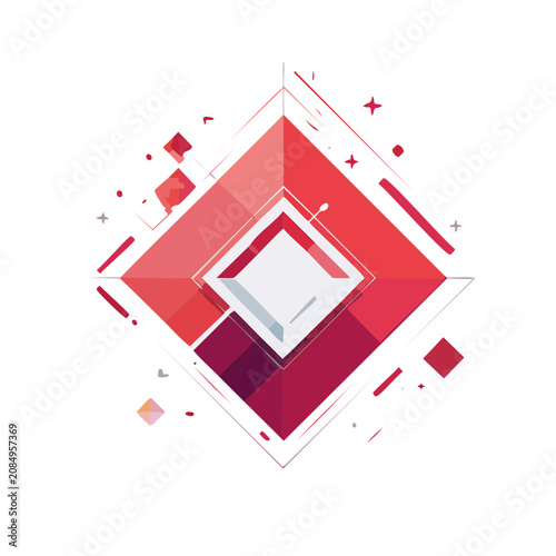 Abstract Geometric Diamond Vector Design