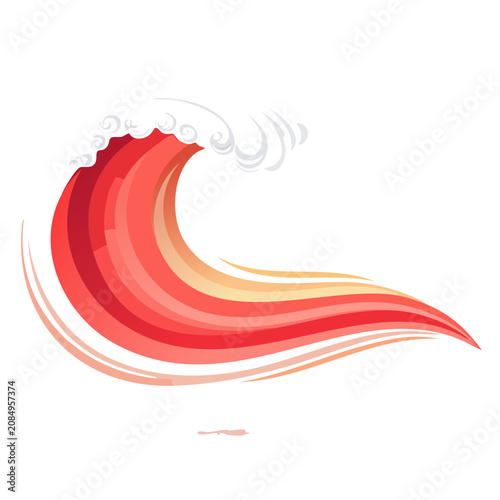 Abstract red wave vector illustration