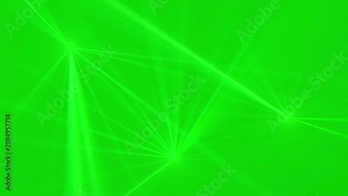 Green screen background with bright laser beams moving and flashing across the screen