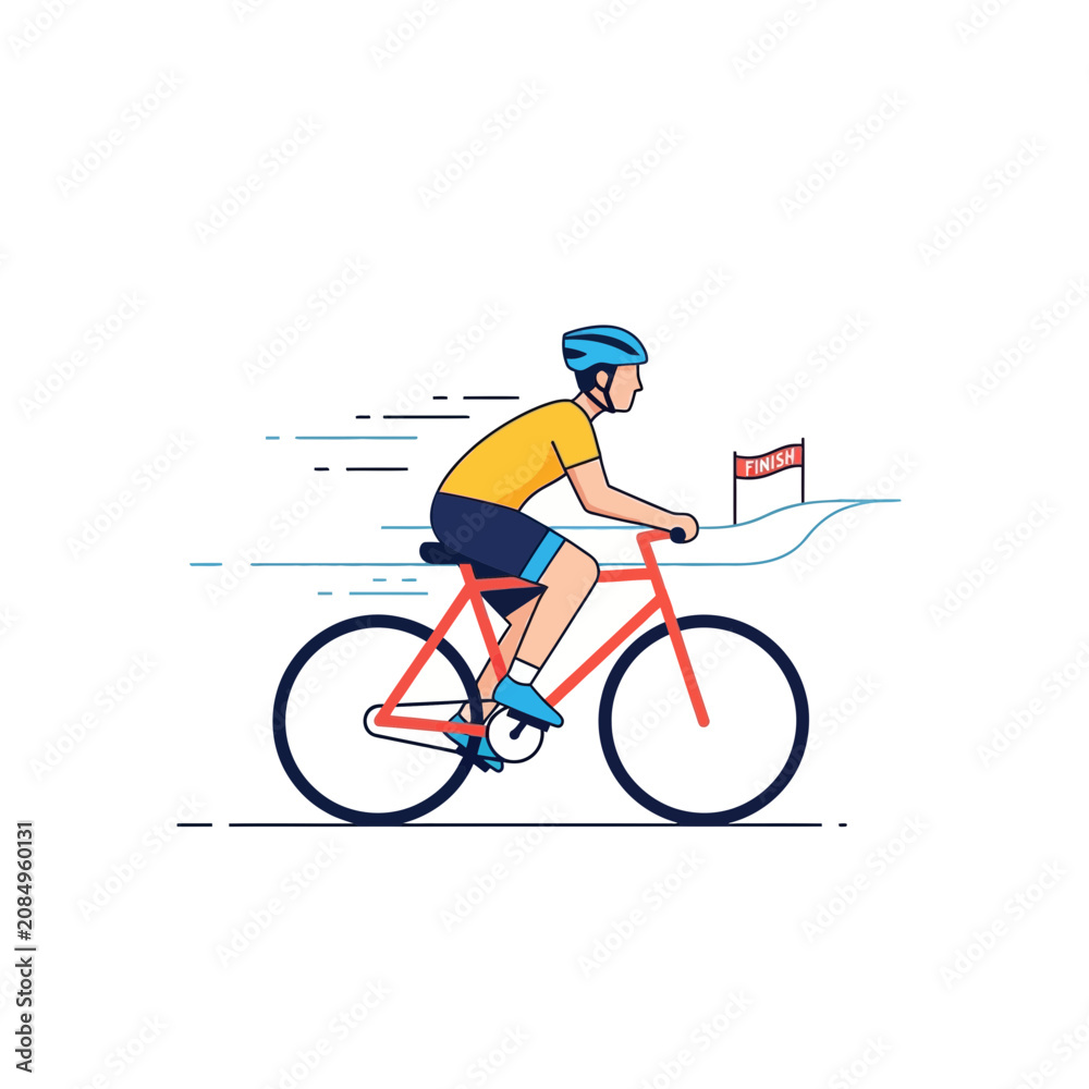 Fototapeta premium Cyclist crossing finish line