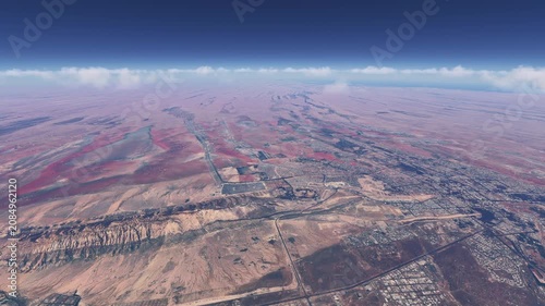 Side aerial shot of Al Ain in Abu Dhabi. United Arab Emirates