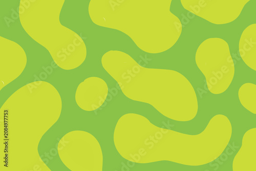 Seamless cow print pattern background in lime green and white, abstract organic shapes texture