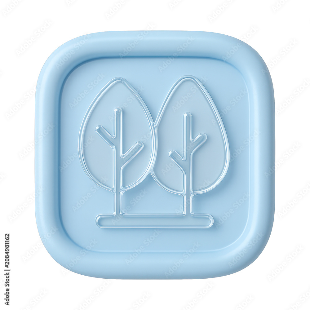 Fototapeta premium PNG Minimalist blue tree icon