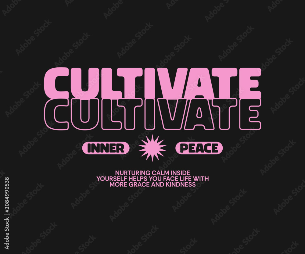 Fototapeta premium Minimal typography quotes design for t-shirt and print, Urban streetwear style graphic tee and poster, Motivational inspirational quote for clothing brand, apparel. Aesthetic lettering vector