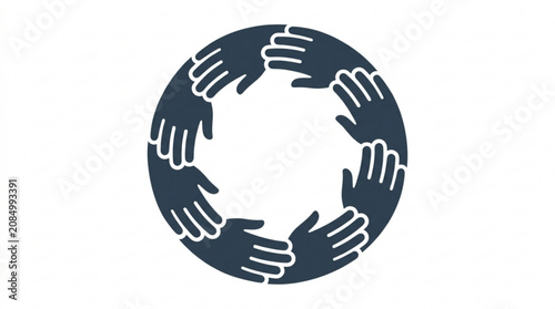 Teamwork, partnership, collaboration, hands, support icons, vector graphics