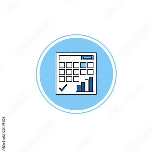 Business Metrics Spreadsheet Grid Chart Badge Icon