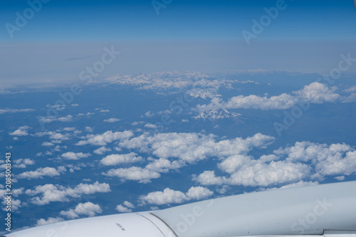 View of cloud, sea and sky from Airplane