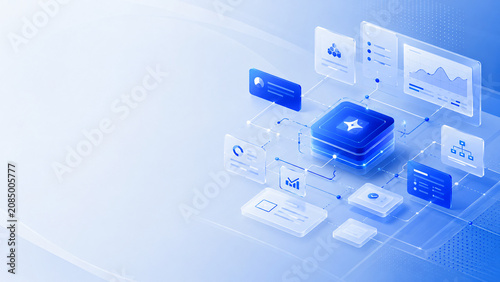 Abstract Agentic AI Workflow Automation Background for SaaS Hero Design