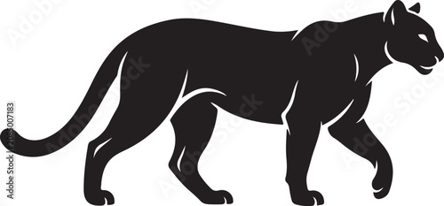 Photos Black panther, wild animal, vector silhouette, wildlife icon, black mammal