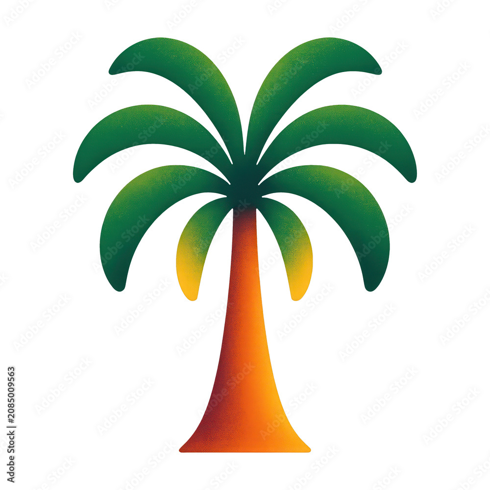 Fototapeta premium PNG Stylized palm tree illustration.
