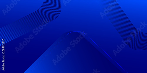 Canvas Print Abstract blue background with glowing geometric lines